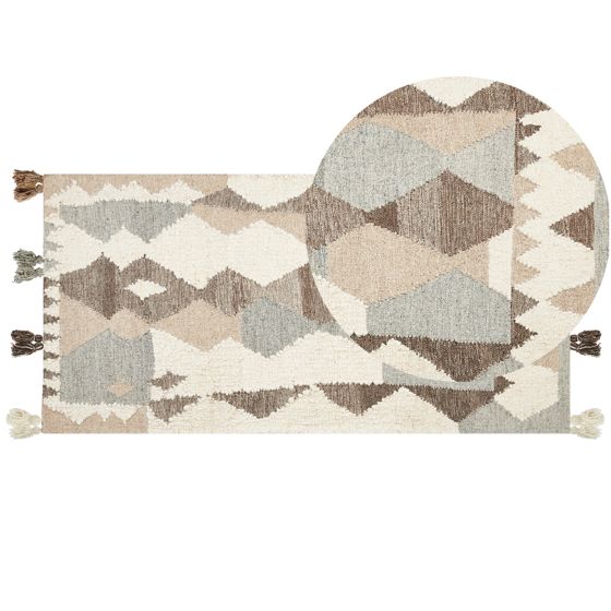 Matto ARALEZ Beige 80 x 150 cm villa Kelim-matto