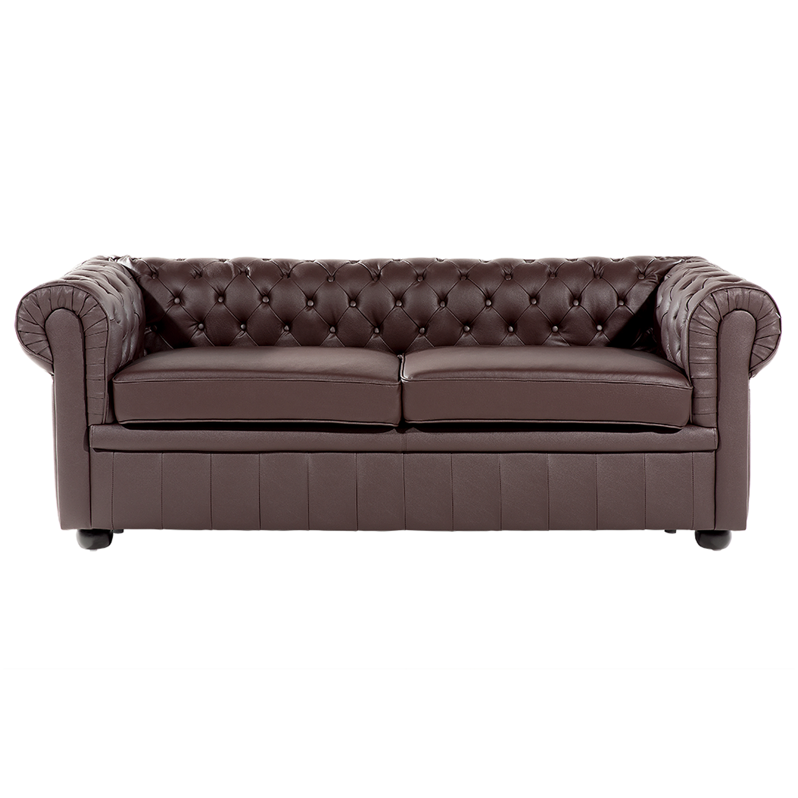 Sohva 3-istuttava CHESTERFIELD Nahka Ruskea
