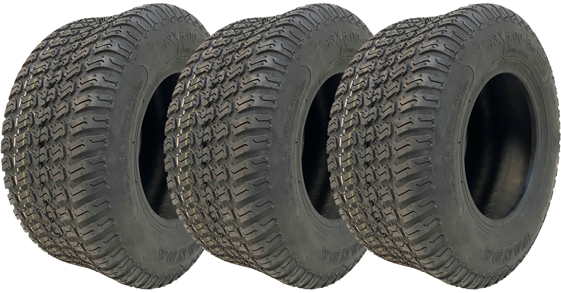 13x5.00-6 ruohonleikkurin nurmikkorenkaat Wanda P332 Multi Turf, 4-kerroksiset, tieliikennekelpoiset (3 kpl:n sarja)