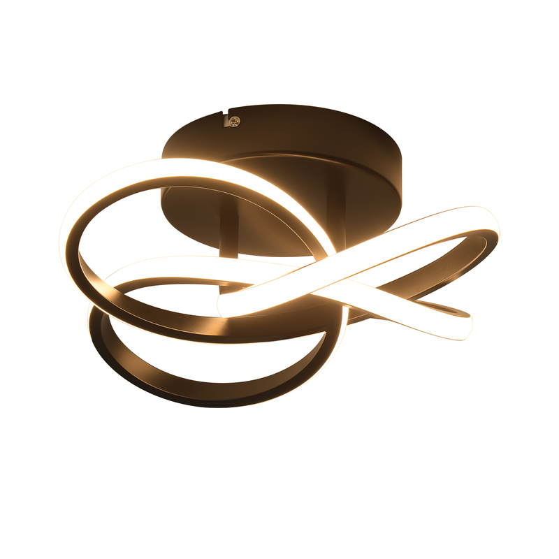 NETTLIFE LED-kattovalaisin keittiöön - 28 W musta keittiövalaisin, moderni nelilehtinen muotoilu, makuuhuonevalaisin, 3000 K, lämmin valkoinen