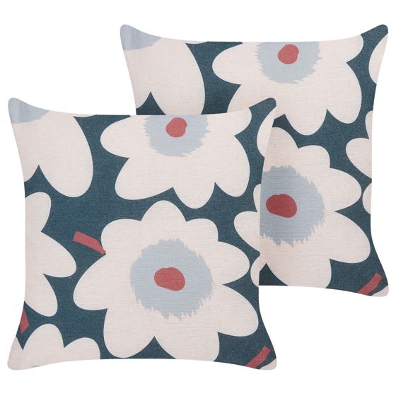 Koristetyynysetti 2 kpl SESBANIA 45 x 45 cm Monivärinen Kukkakuvio