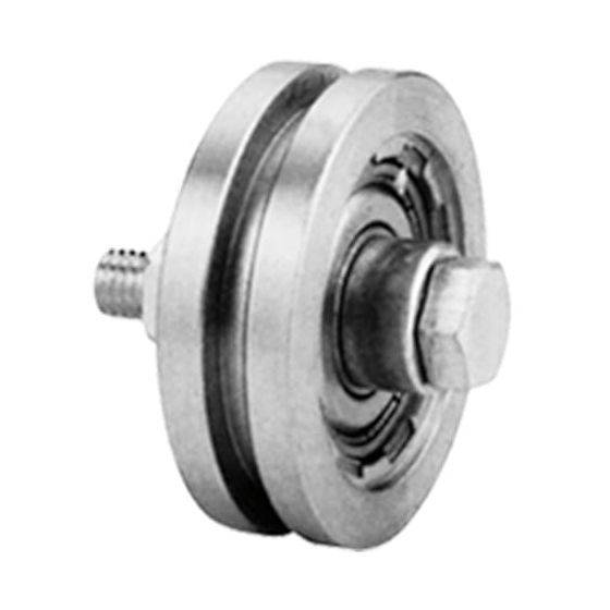 120 mm:n neliömäinen urapyörä, jossa 1 kuulalaakeri