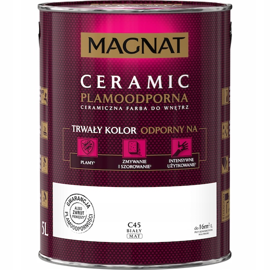 Magnat Ceramic C45 5L likaa hylkivä keraaminen maali, valkoinen