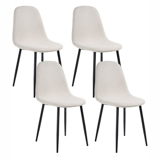 Ruokatuolisetti 4 kpl CRANDALL Kangas Vaaleanbeige