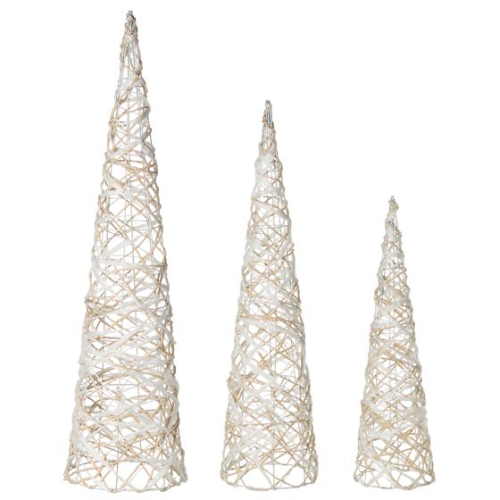 Joulukoristesetti 3 kpl TUELSO Joulukuusi 60/80/100 cm Valkoinen/kulta