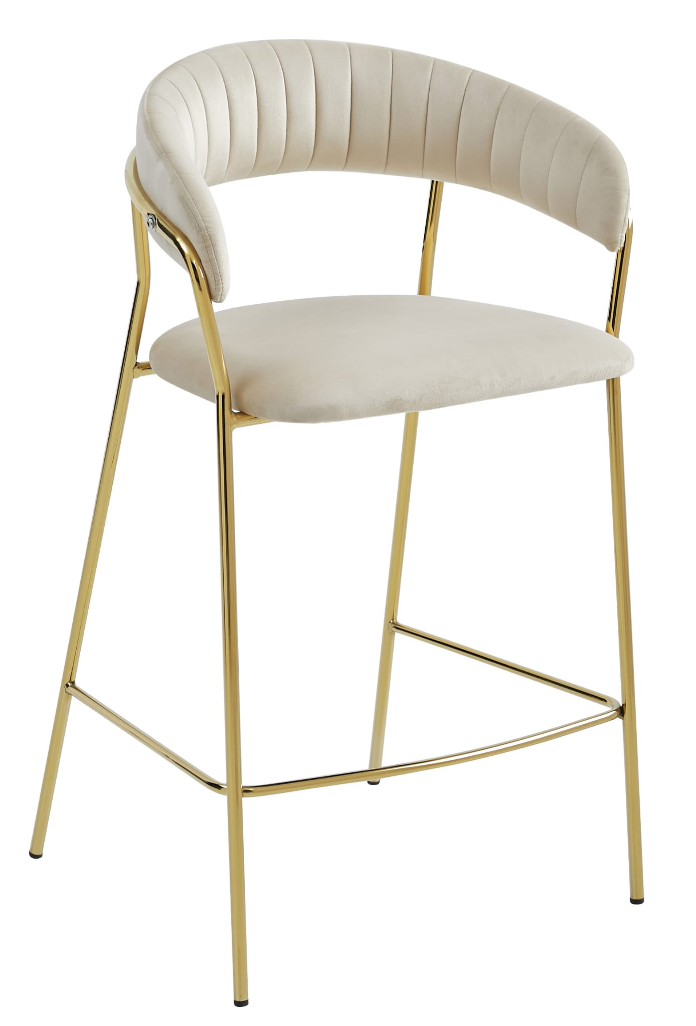 Baarituoli - Leobert - BADIA - sametti beige/kullanväriset jalat - setti 2 kpl