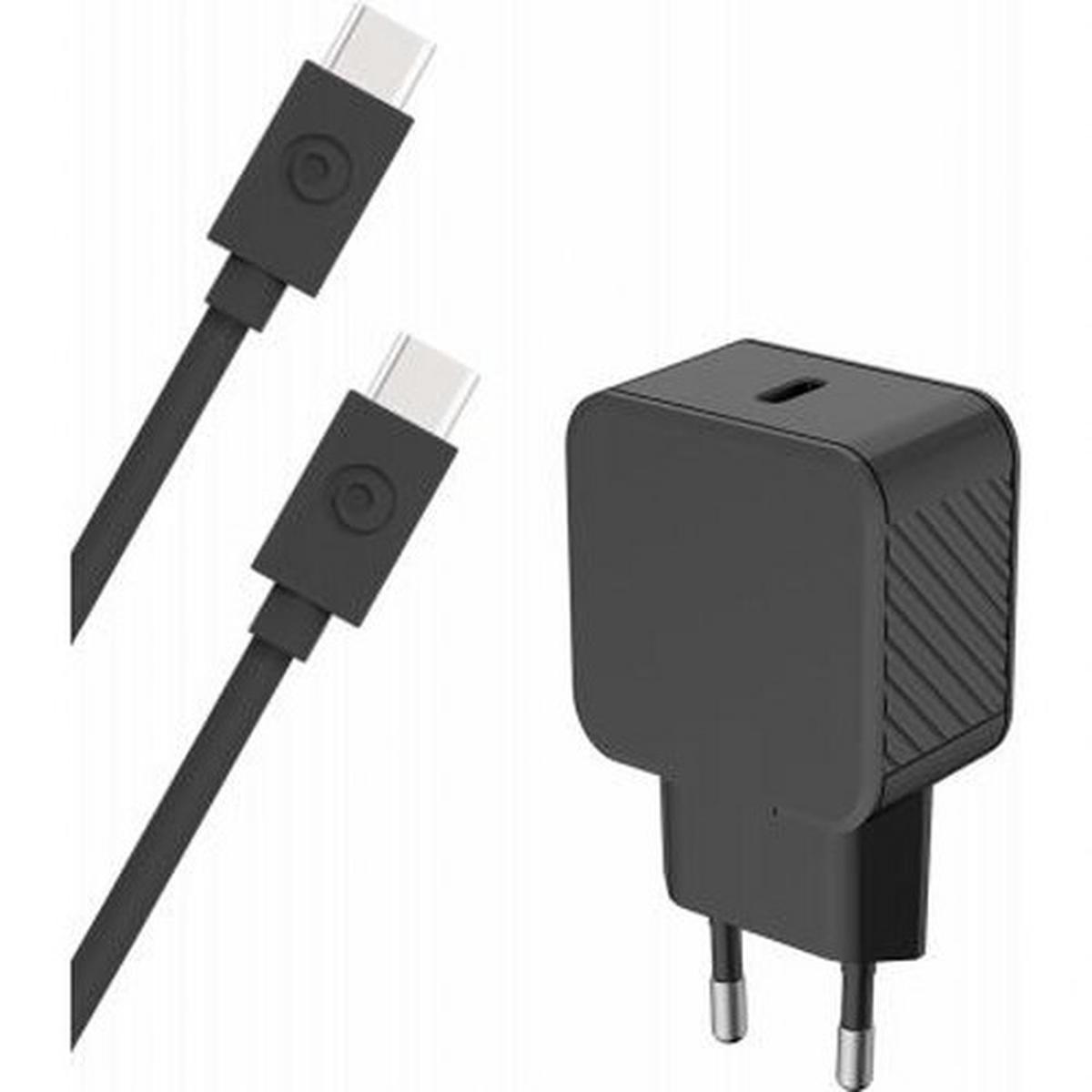 USB C 25W Power Delivery -verkkovirtalaturi + USB C/USB C -kaapeli