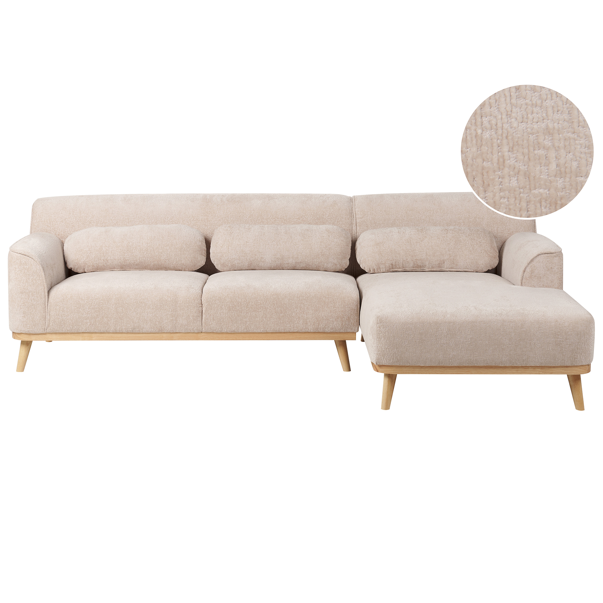 Kulmasohva 3-istuttava SIMOS Chenille Beige Vasen