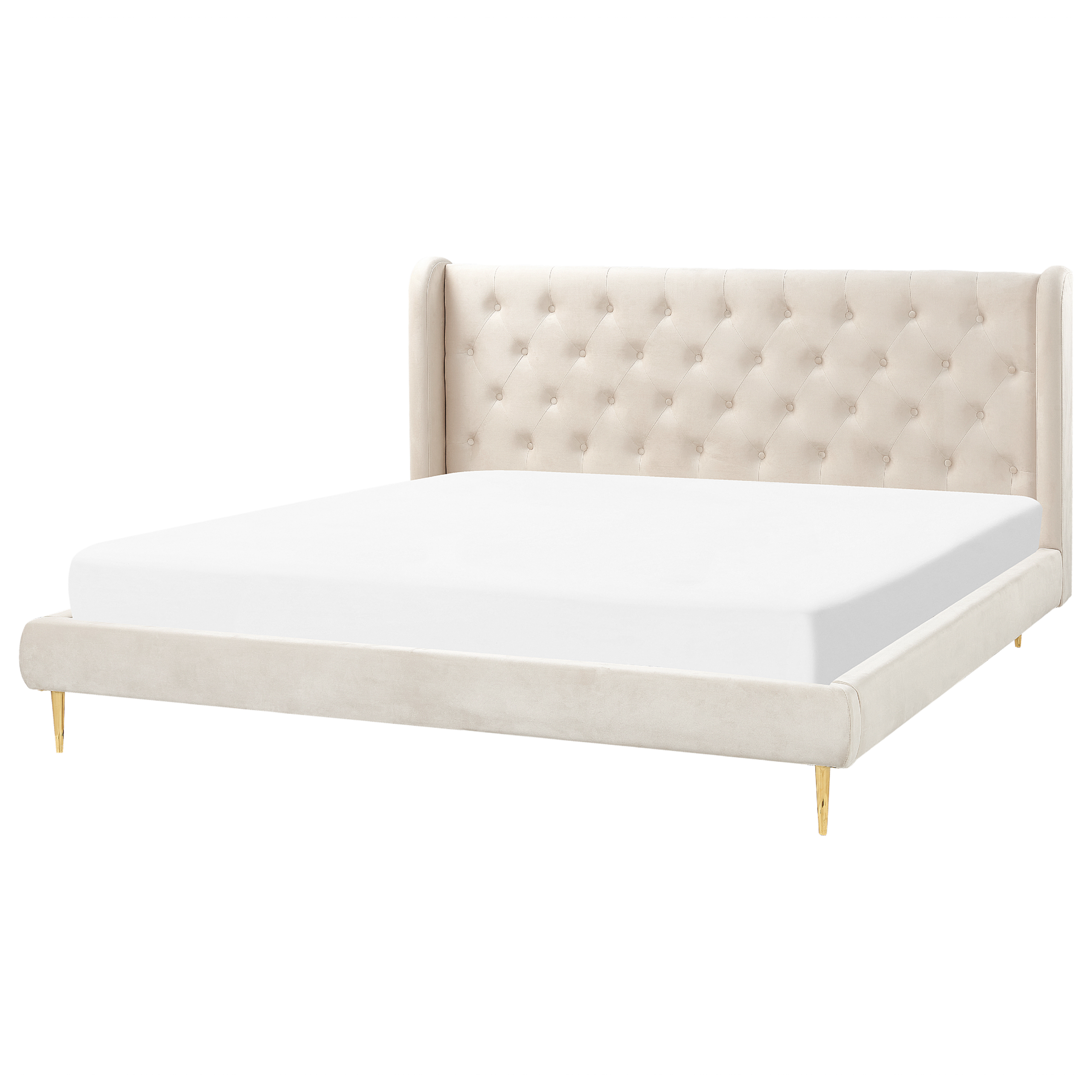 Sänky Sametti FORBACH 180 x 200 cm Beige