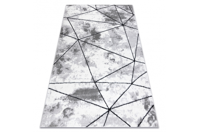 Matto moderni COZY Polygons, geometrinen, kolmiot - harmaa 120x170 cm