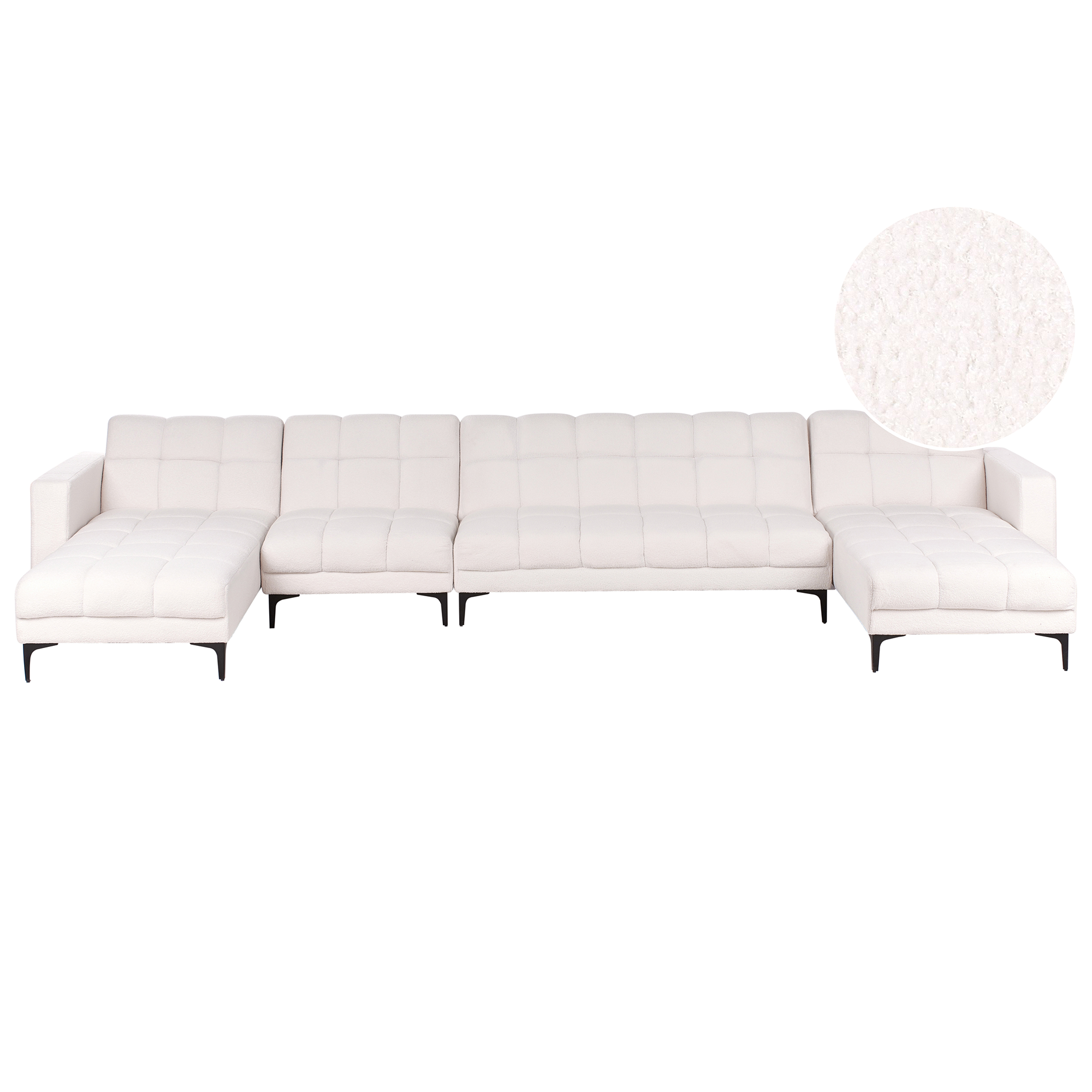 U-moduulivuodesohva ALNES buklee Valkoinen 6-istuttava