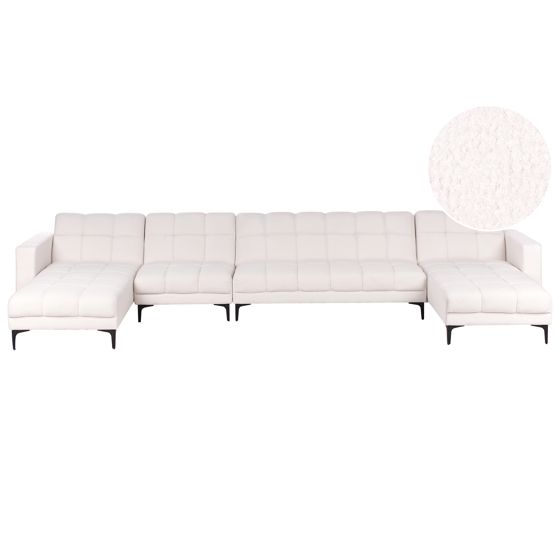 U-moduulivuodesohva ALNES buklee Valkoinen 6-istuttava