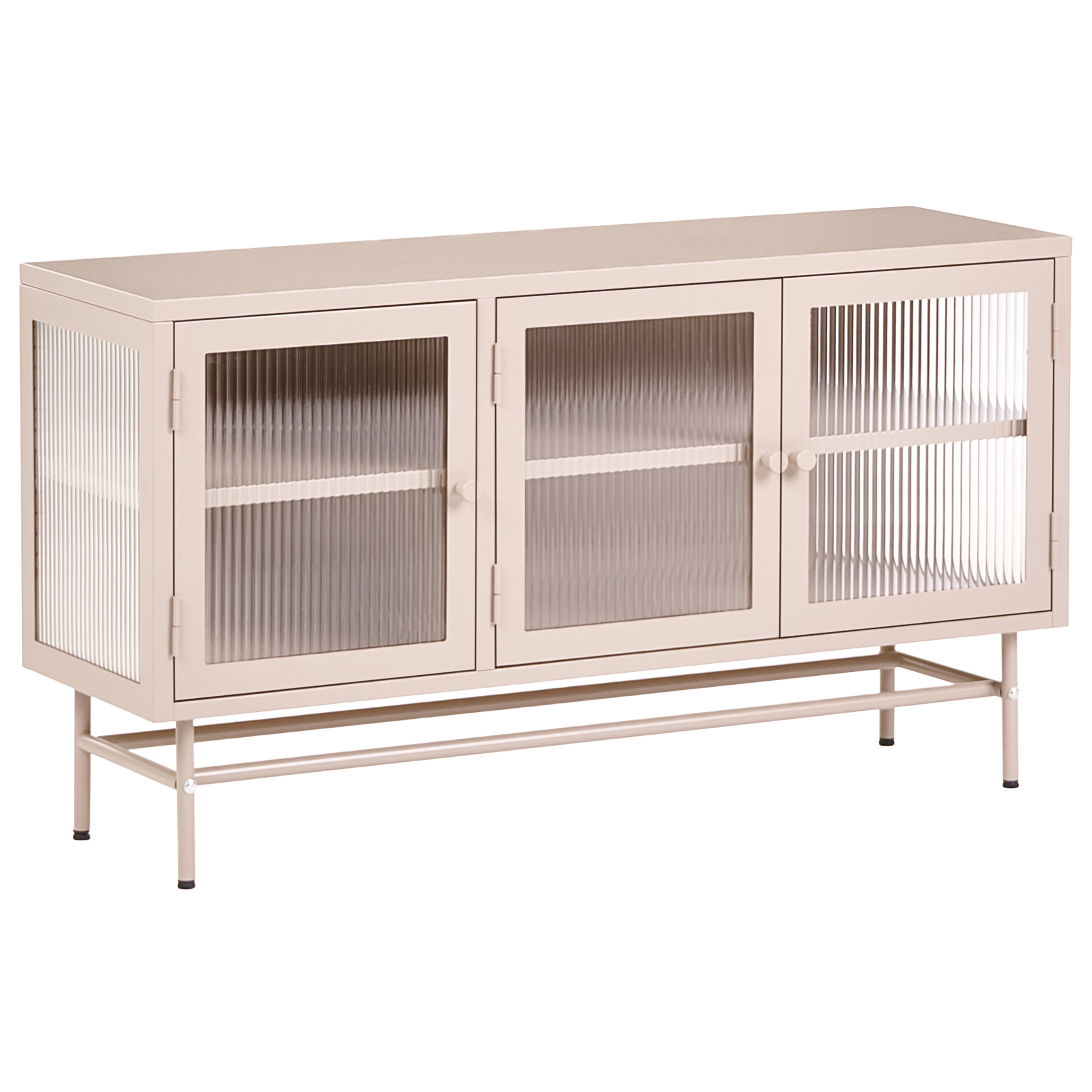 Vitriinisenkki DEVON 115 cm Metalli Beige