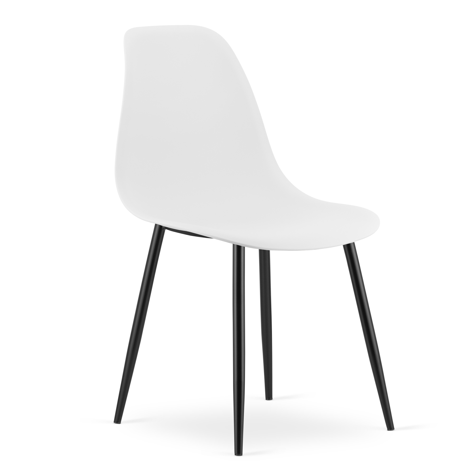 Tuoli - Leobert - WAT - valkoinen/mustat jalat - 46x51x84 cm - setti 4 kpl