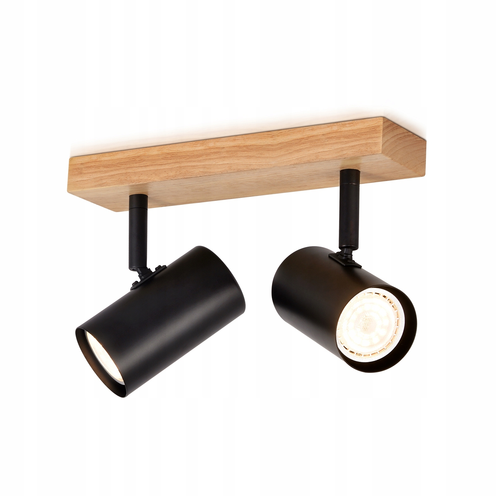 NETTLIFE 2 mustaa, puista Kattokohdevalaisinta, GU10 350° säädettävä, teollinen retrotyyli, olohuoneeseen makuuhuoneeseen