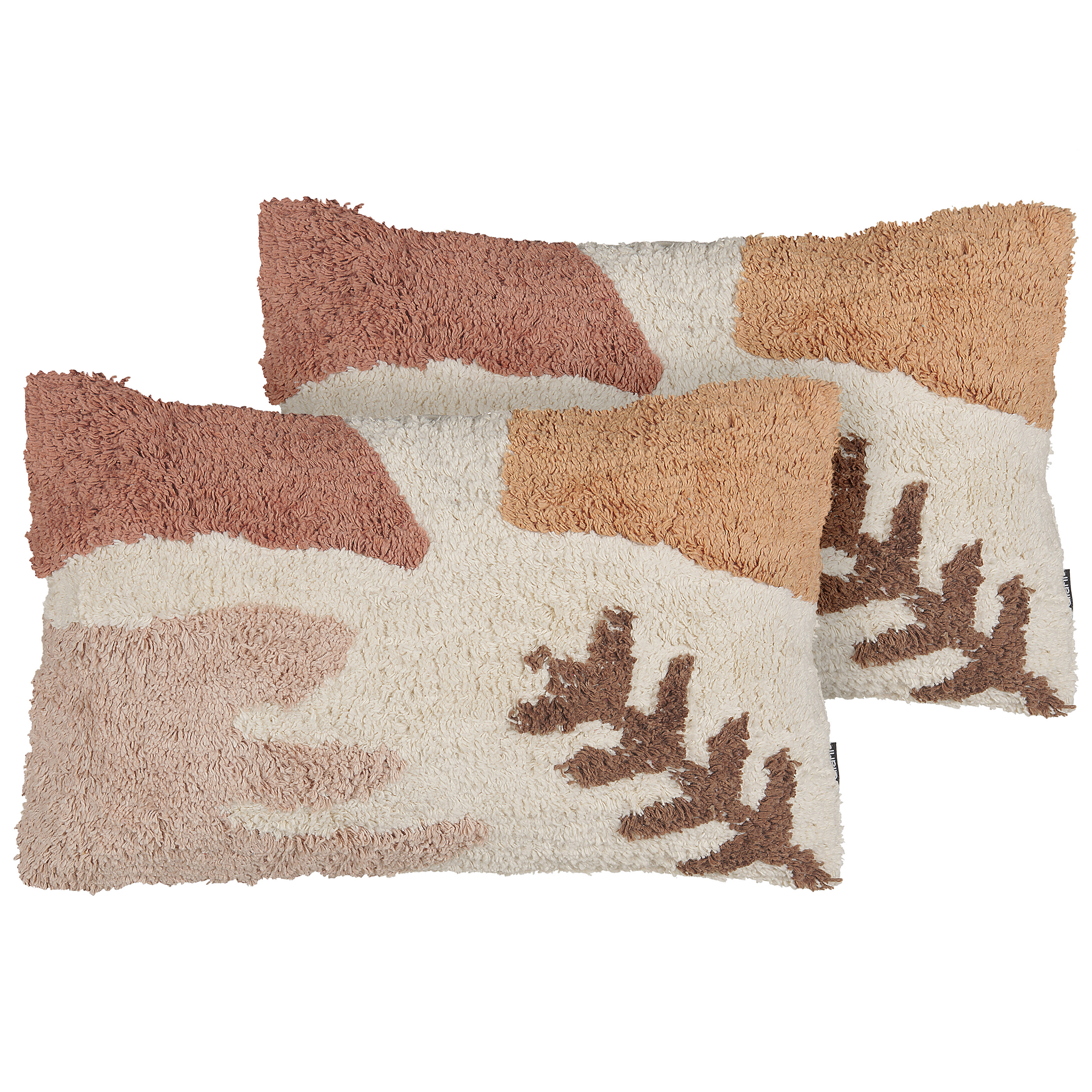 Koristetyynysetti 2 kpl CAMASSIA 30 x 50 cm Puuvilla Beige Abstrakti kuvio