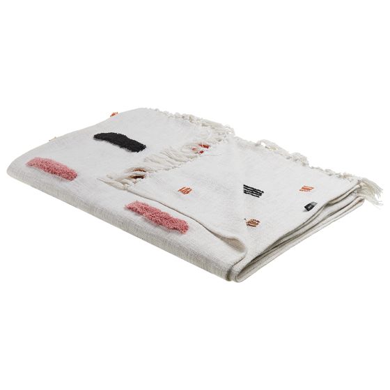 Torkkupeitto ALAPPUZHA puuvilla 130 x 180 cm Valkoinen