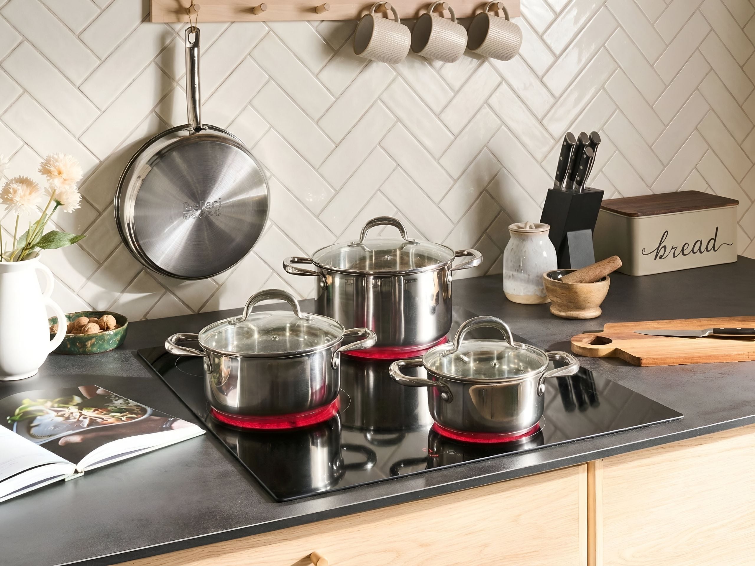 Keittoastiasetti 7 osaa PRIMECOOK Ruostumaton teräs Hopea