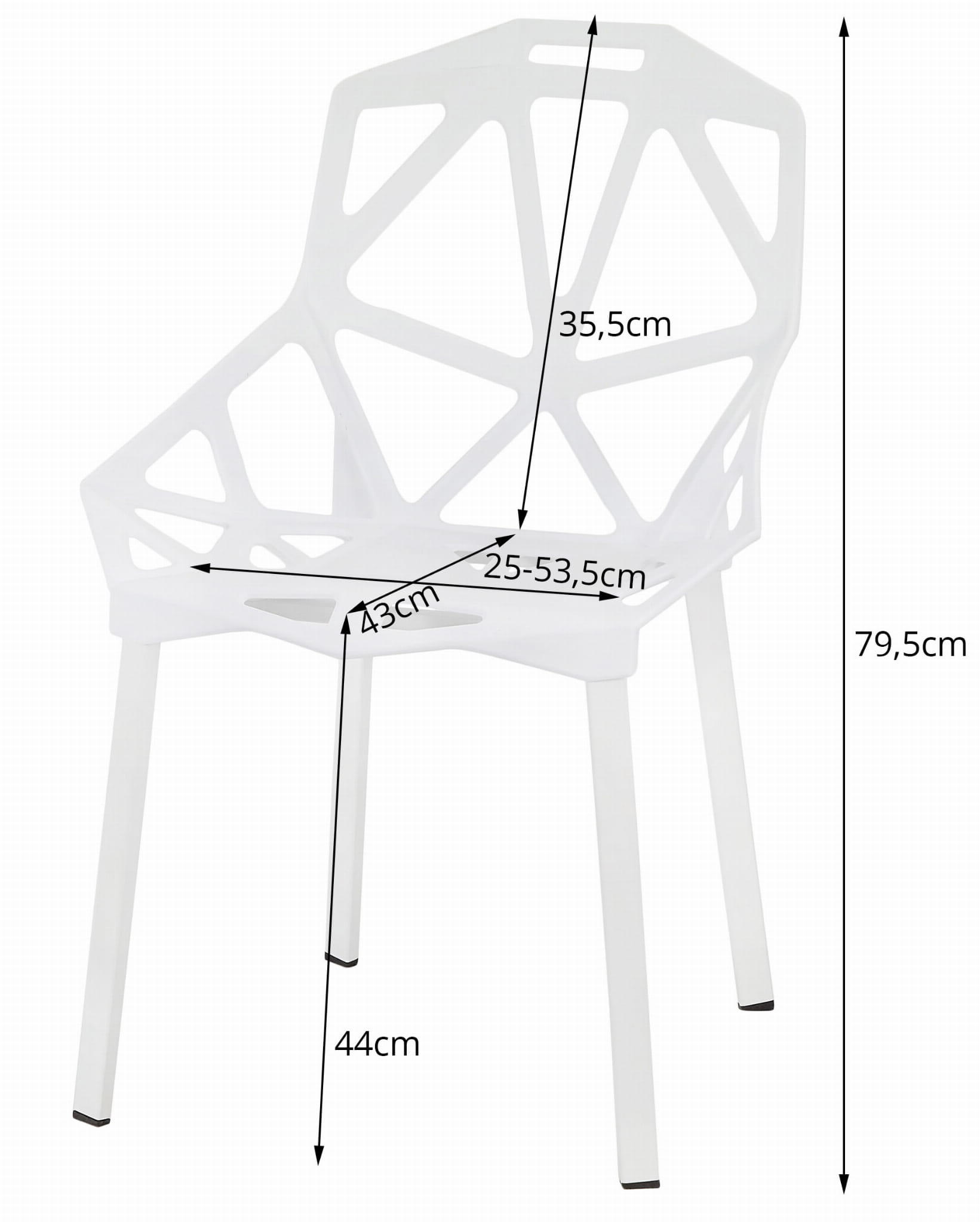 Tuoli - Leobert - ESSEN - valkoinen - 54x50x79,5 cm - setti 2 kpl