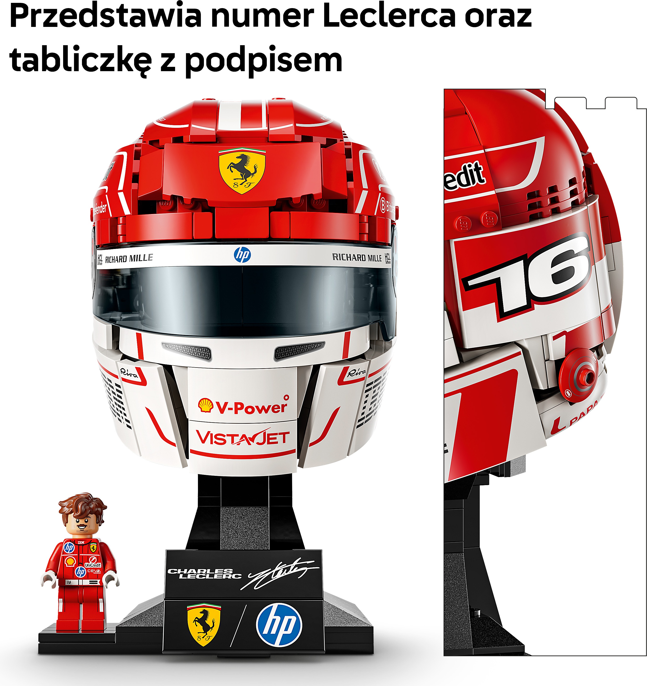 Lego Editions Formula 1 Charles Leclercin Scuderia Ferrari HP -kypärä, 886 osaa (43014)
