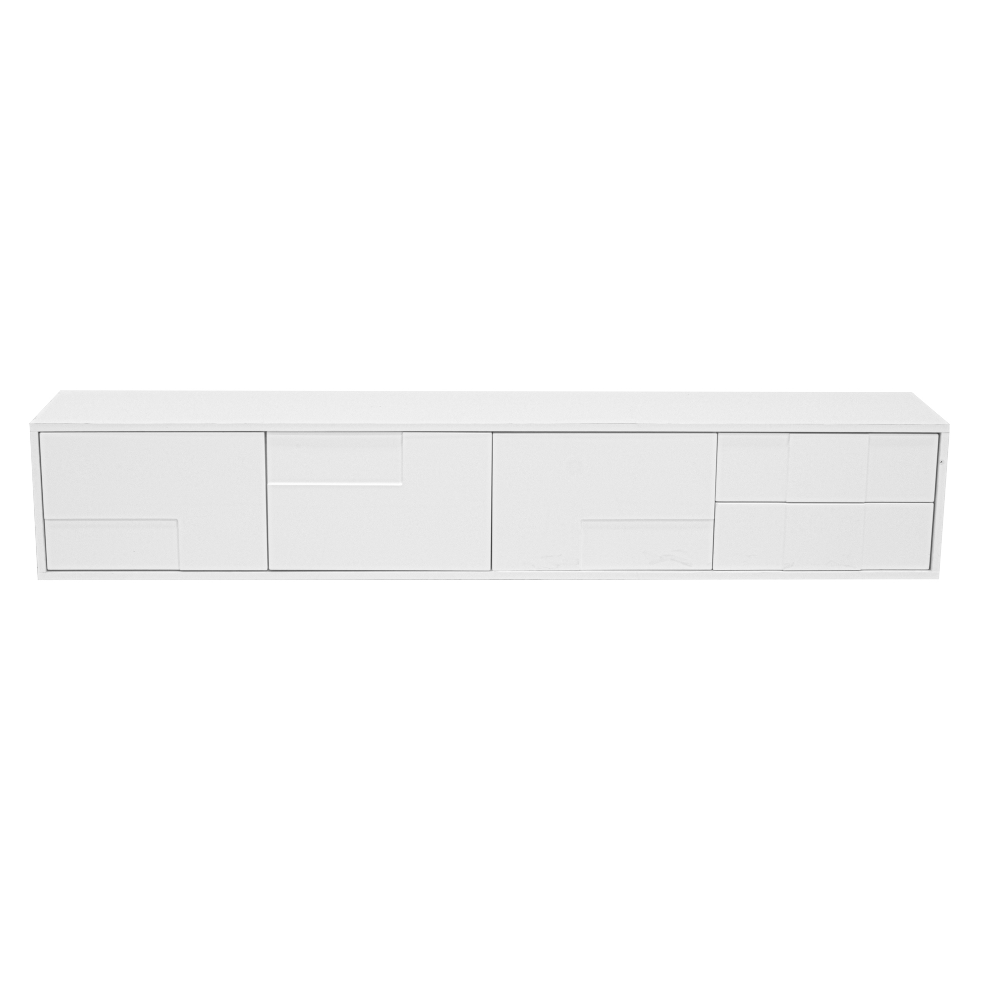 TV-taso 170x30x30,5 cm valkoinen MDF lastulevy säilytyksellä ja liukuovilla