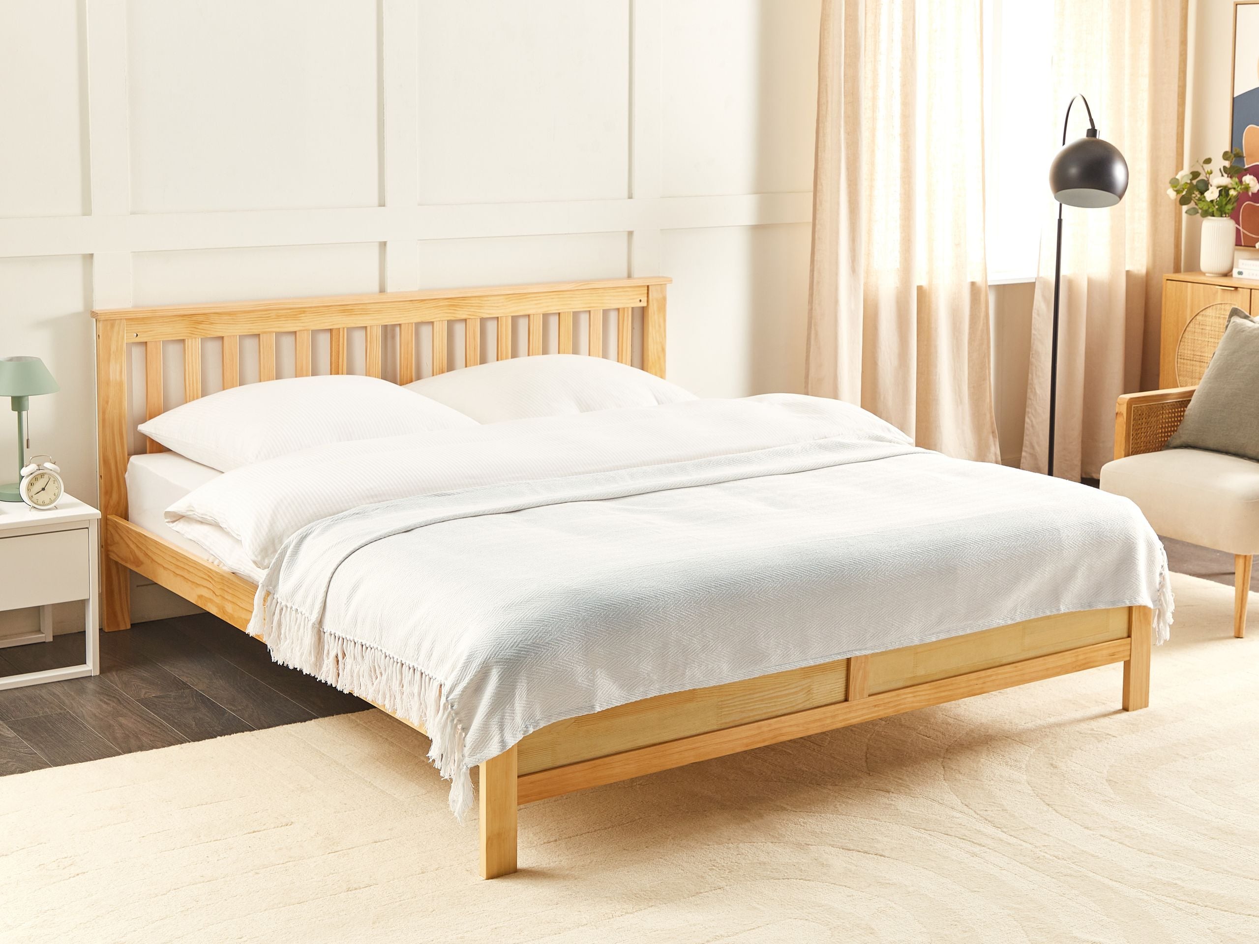 Torkkupeitto AMPARA puuvilla 220 x 240 cm Luonnonvalkoinen