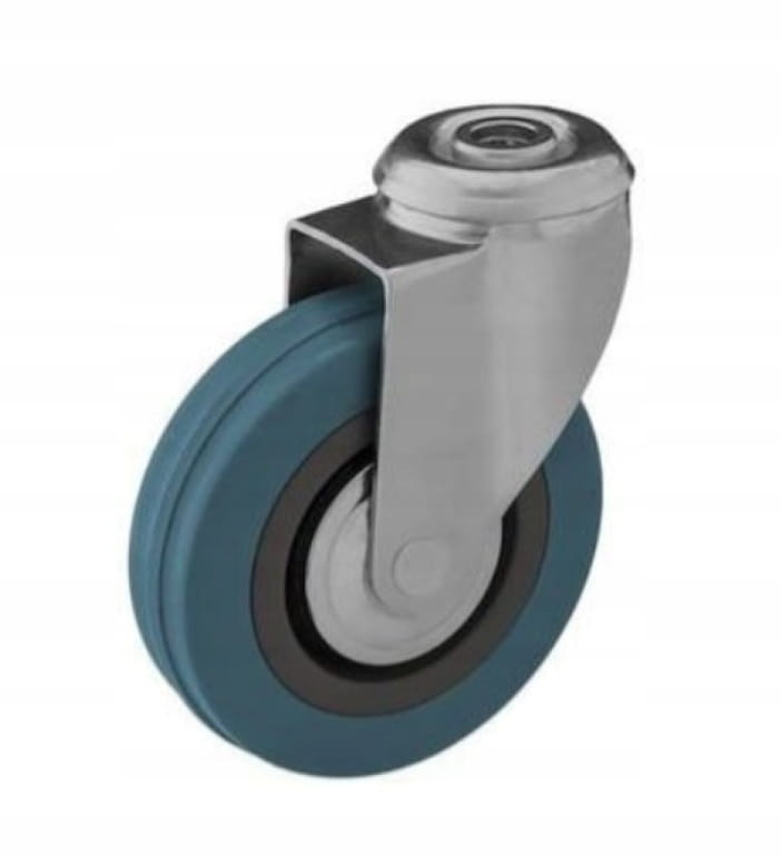 Kääntyvä pyöräsarja 100 mm reikää varten, muovi/kumi