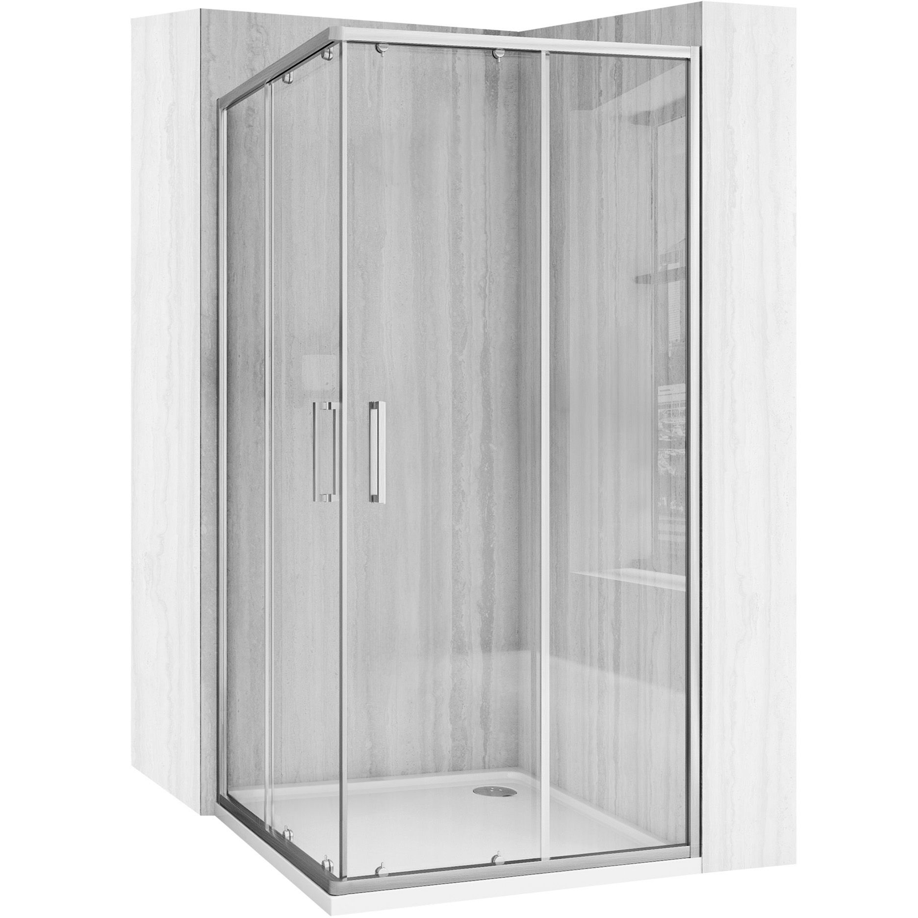 REA Suihkukaappi CITY 90X90 harjattu nikkeli, 90X90X190CM