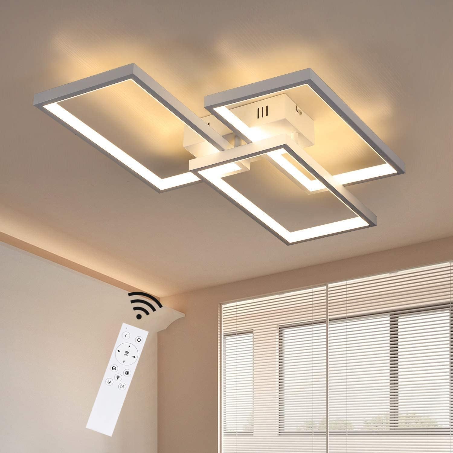 NETTLIFE LED - kattovalaisin, himmennettävä, kattovalaisin, kaukosäätimellä, 63W, valkoinen