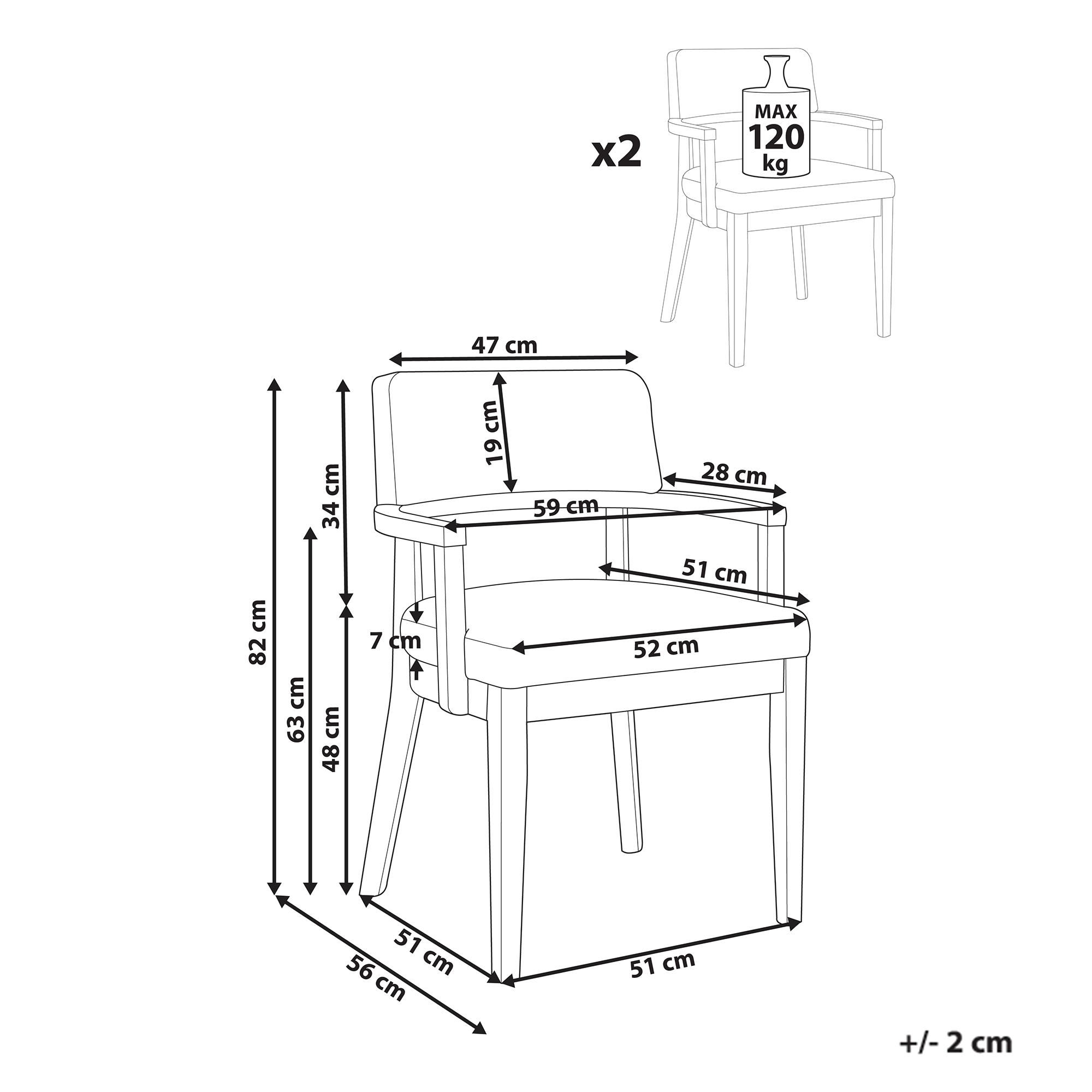Ruokatuolisetti 2 kpl DALBO buklee Vaaleanruskea/beige