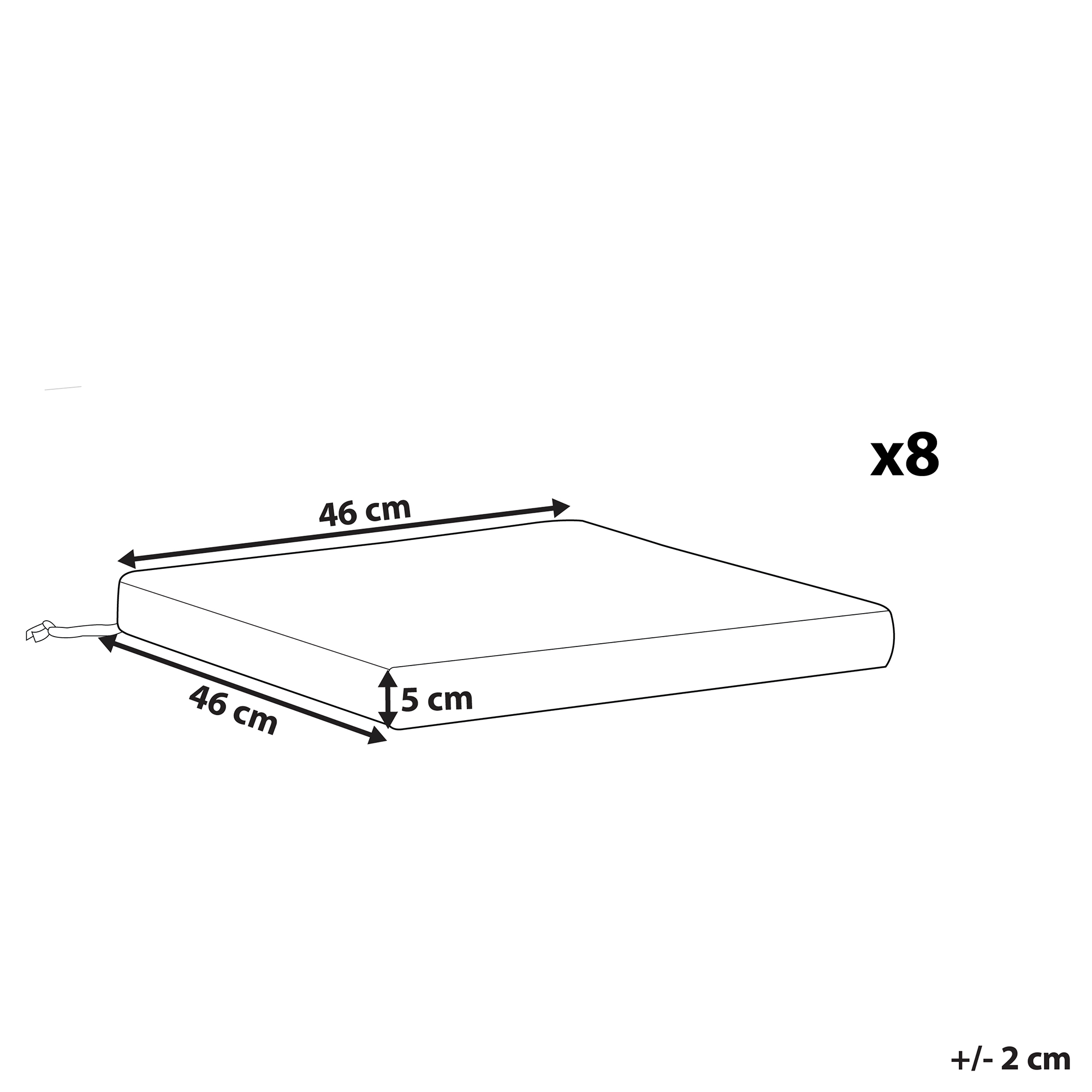 Puutarhatuolien istuintyynysetti 8 kpl SASSARI 46 x 46 cm Sininen
