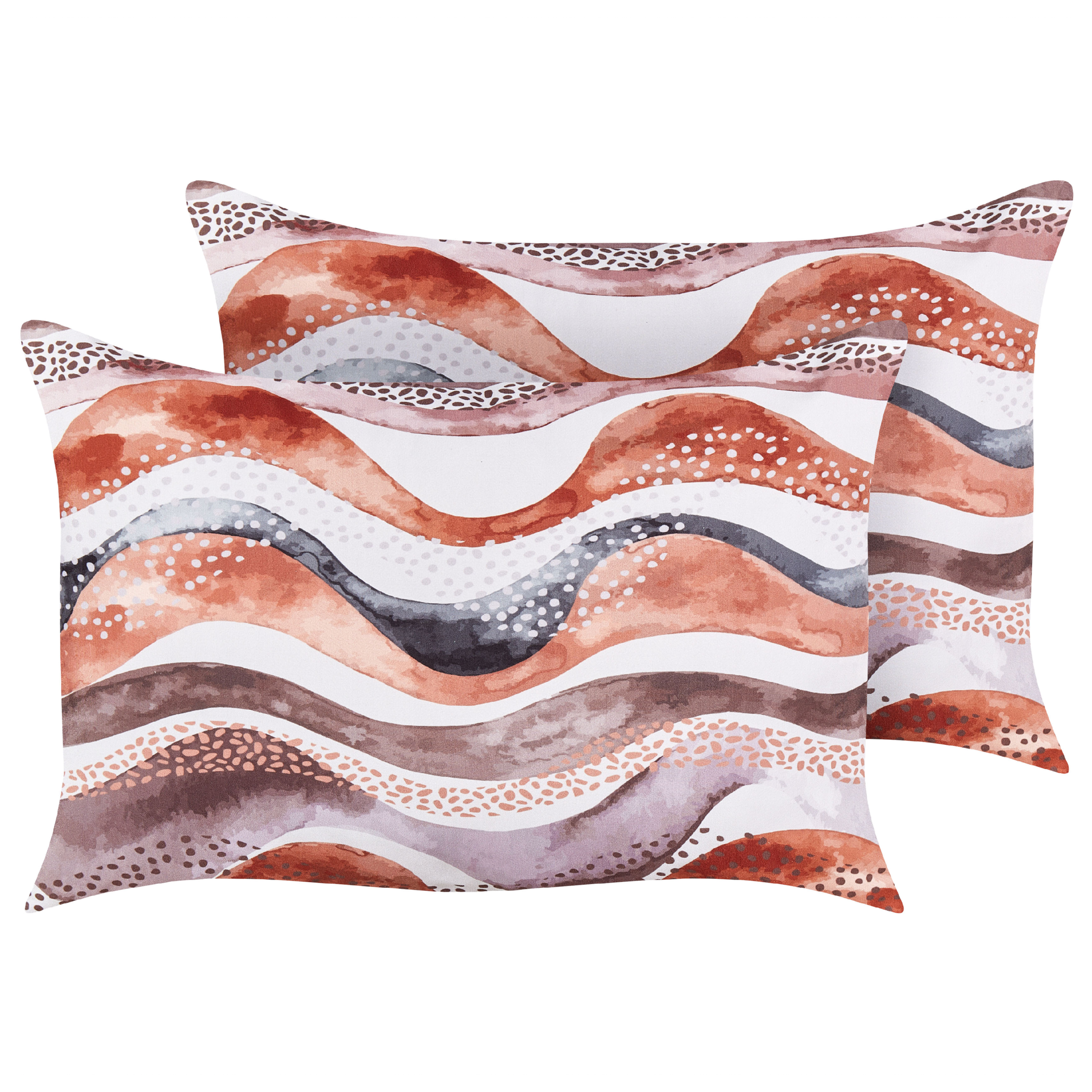 Ulkotyynysetti 2 kpl SEBORGA Abstrakti kuvio 40 x 60 cm Ruskea