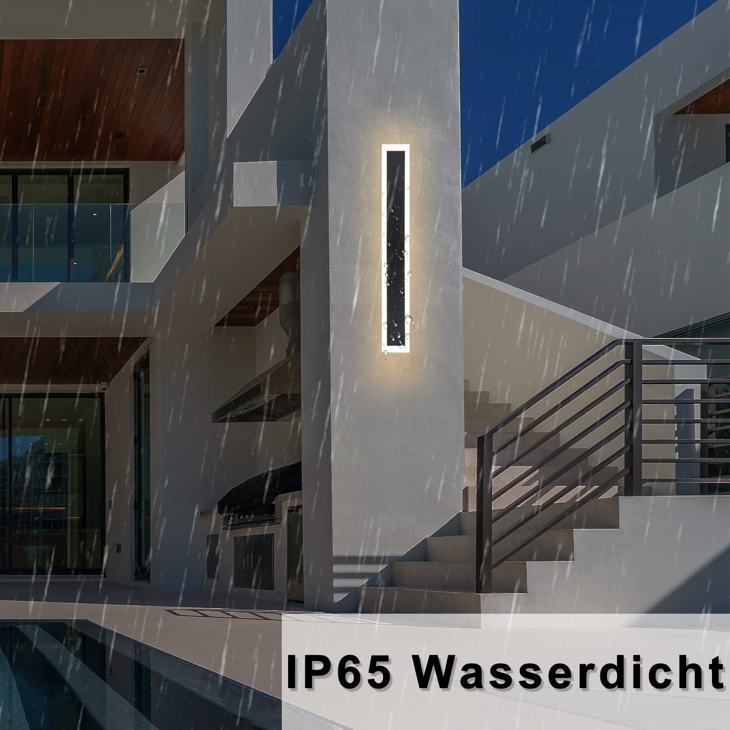 NETTLIFE LED - ulkoseinävalaisin,: 50cm, pitkä, sisäseinävalaisin, 10W, musta, seinävalaisin, 3000K, moderni, ulkovalaisin, IP65