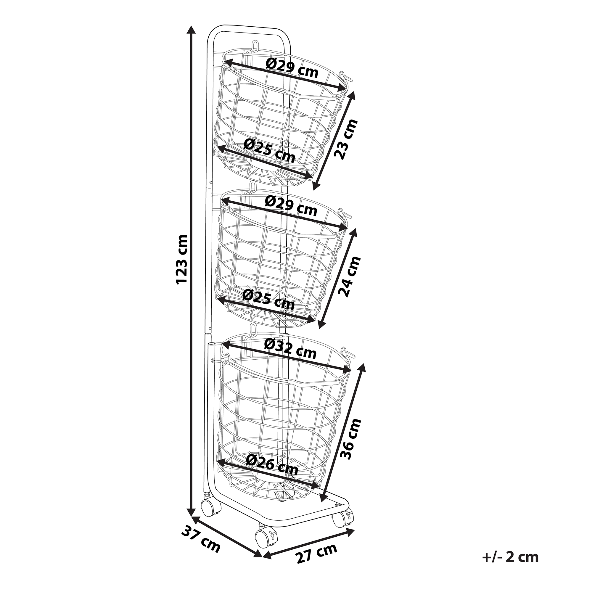 Korivaunu AYAPAL pyörillä metalli Musta