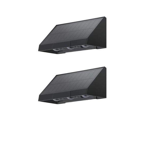 NETTLIFE Aurinkokäyttöiset ulkovalaisimet 2 kpl LED-ulkoseinävalaisinta lämpimän valkoinen 3000K