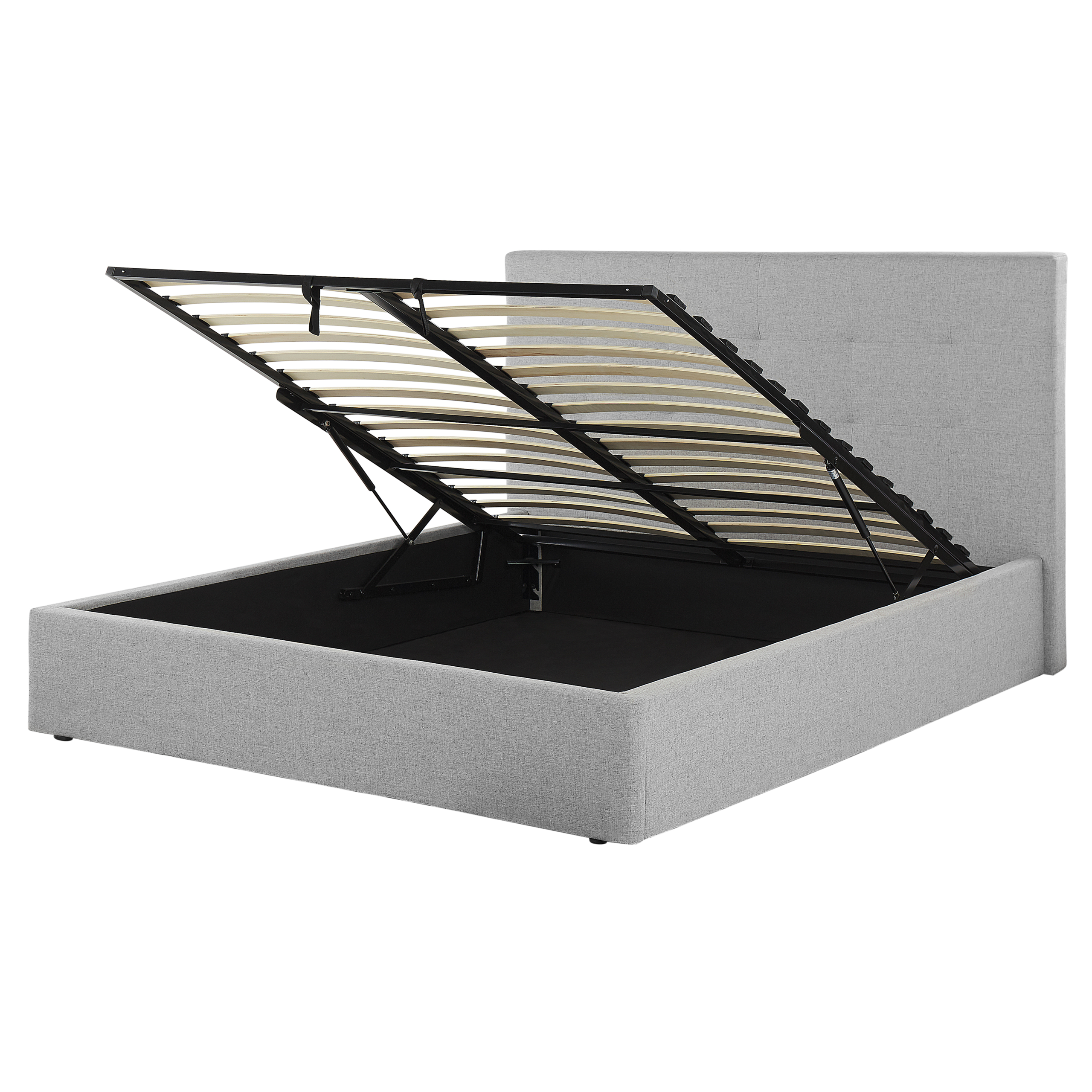 Sänky säilytystilalla kangas LORIENT 160 x 200 cm Harmaa