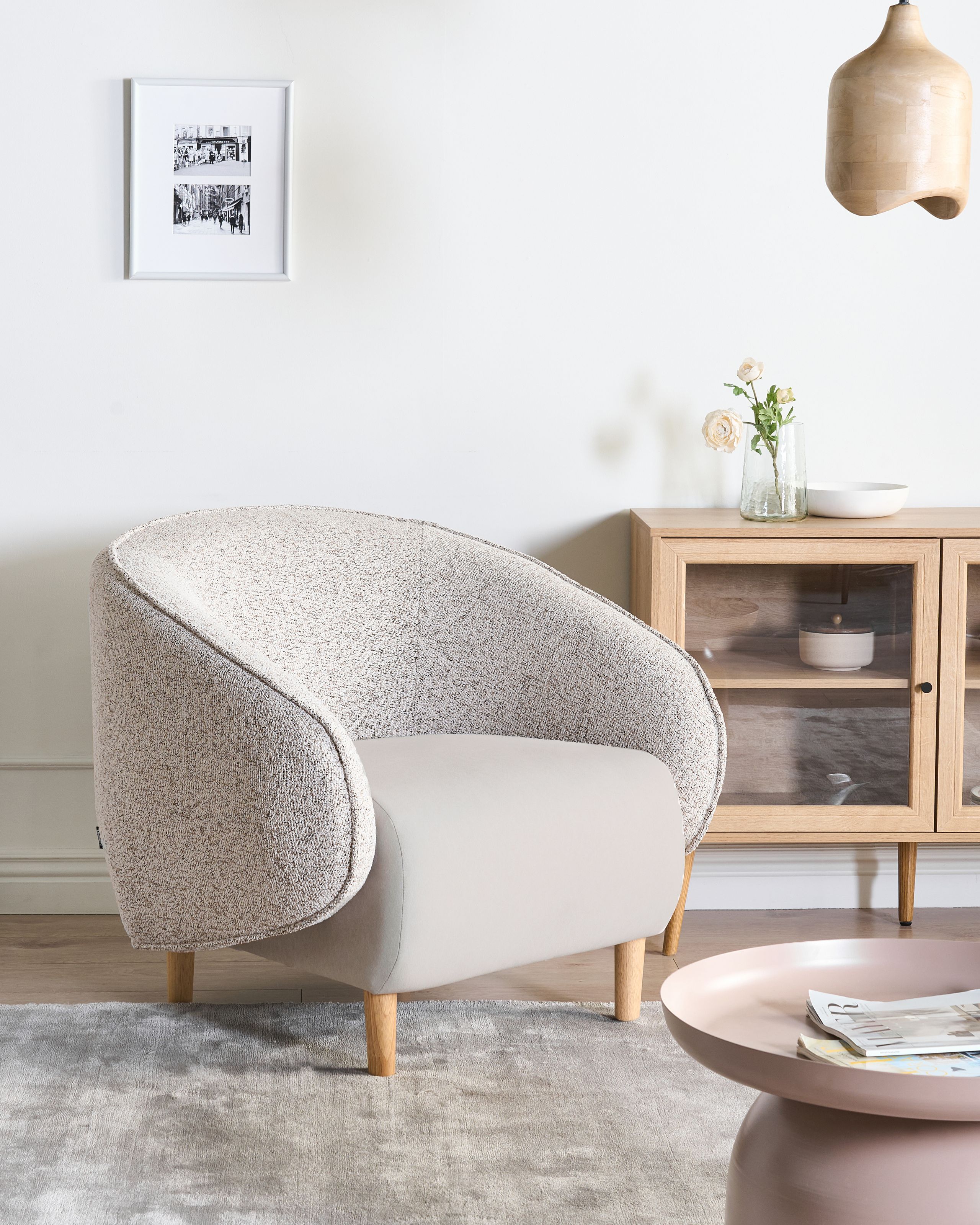 Nojatuoli UMEA Kangas Vaaleanbeige