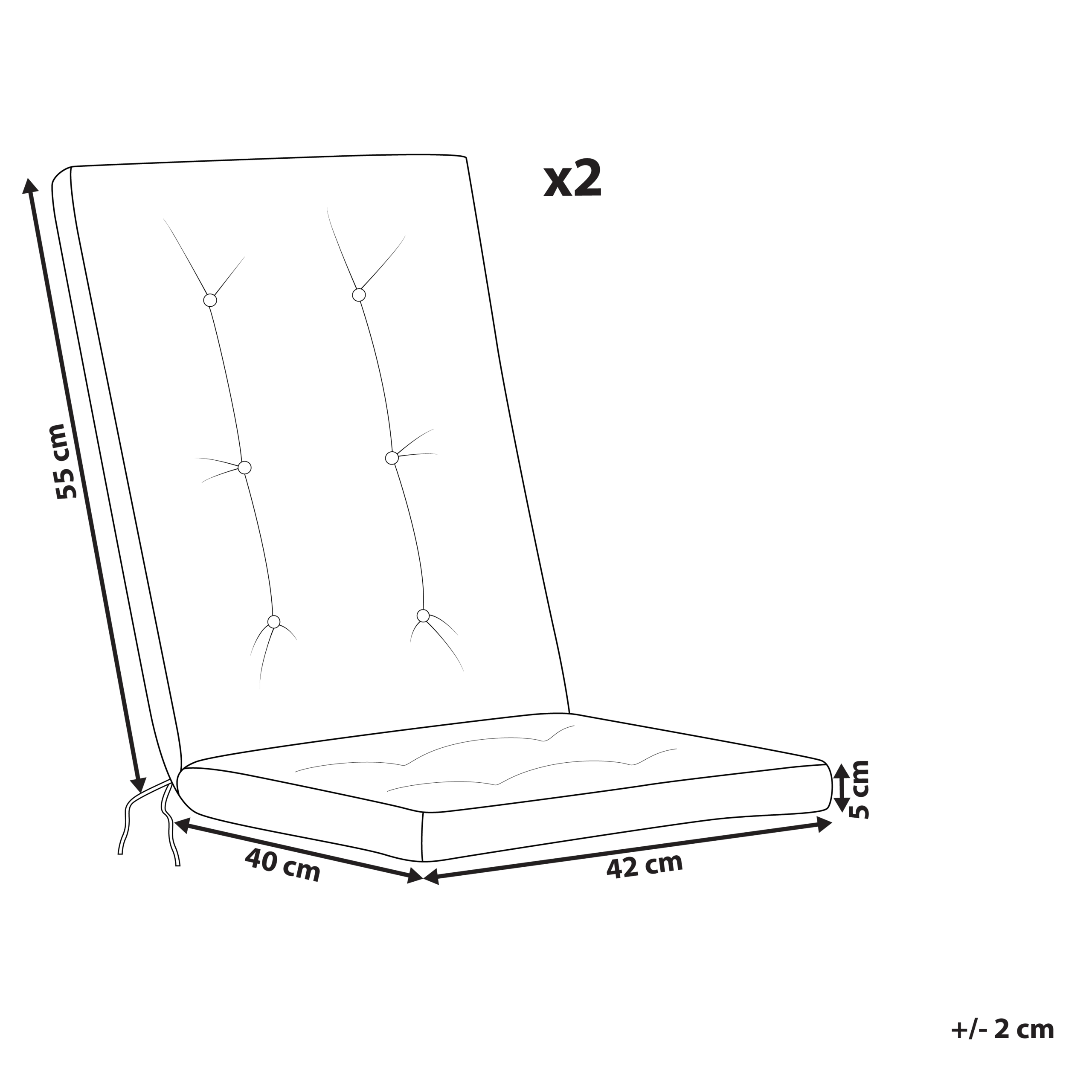 Selkä-/istuintyynysetti 2 kpl MAUI PREMIUM Ruskeanharmaa