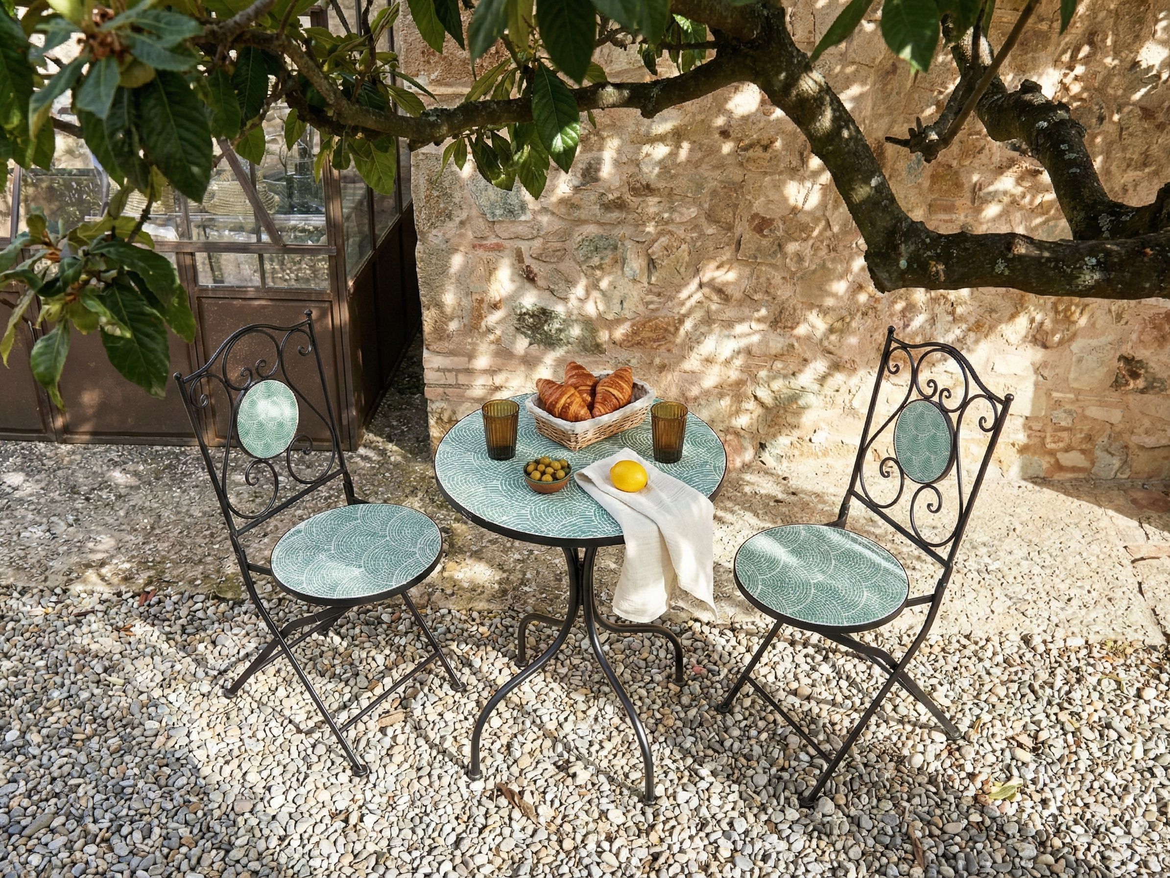 Bistrosetti taitettava ANAPO metalli Musta