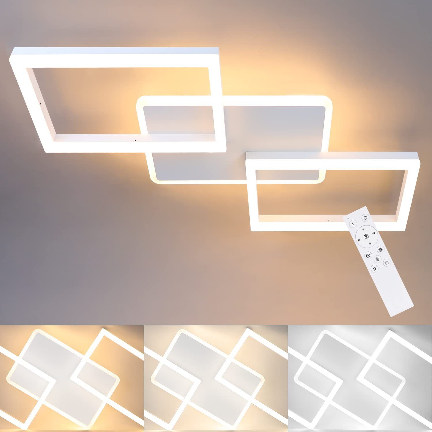 ZMH 48 W himmennettävä LED-kattovalaisin kaukosäätimellä, moderni metallipinta
