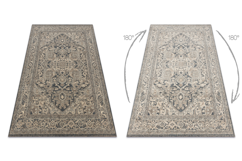 Villamatto LEGEND 468 10 GB500- Ruusuke, kehyskuviolla, ylellinen harmaa / beige 200x300 cm