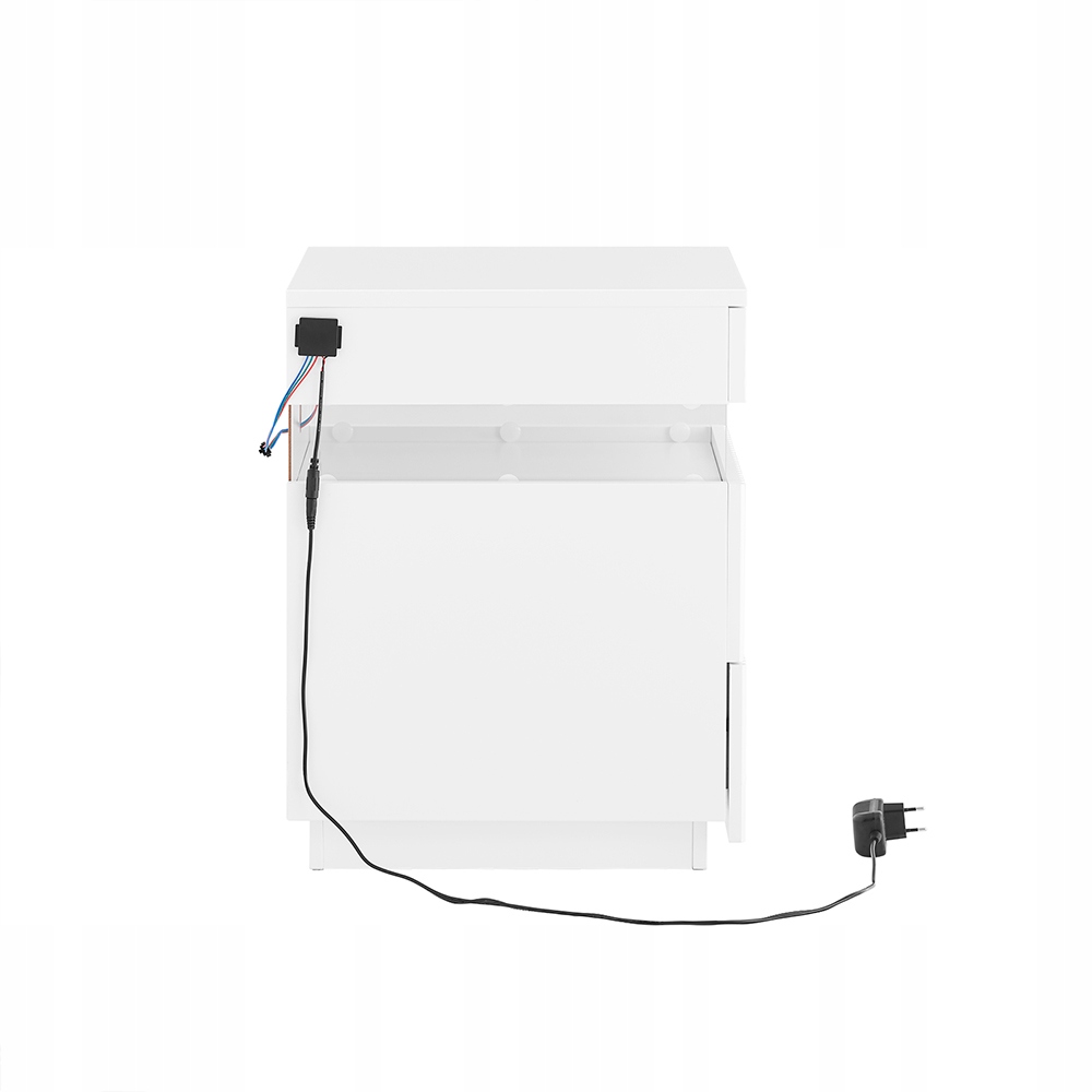 SoBuy Yöpöytä 3-laatikko akryyli valkoinen 41x40x52 cm LED-valo FBT167-E-W