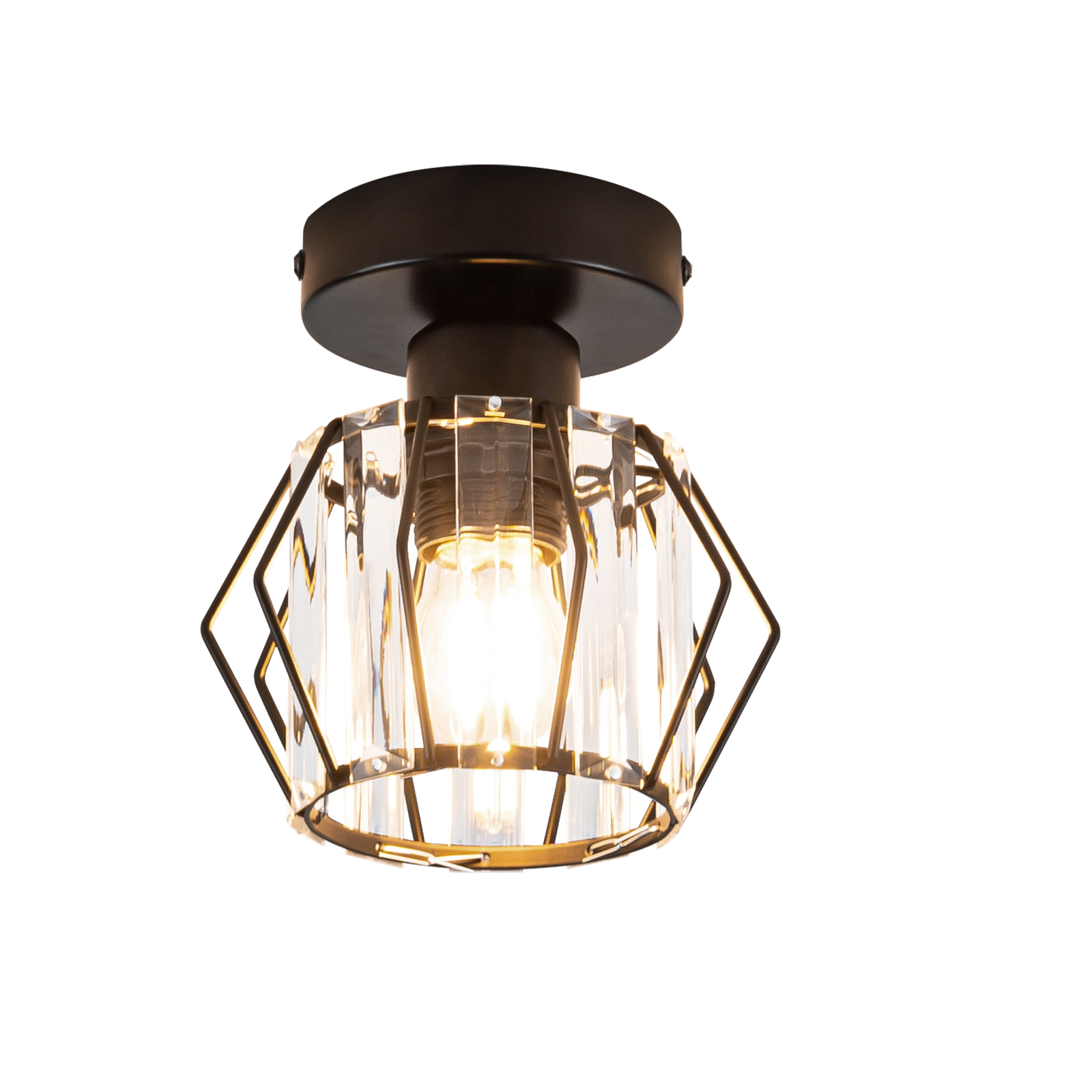 NETTLIFE moderni,musta,kristallikattovalaisin,E27,vintage - keittiön,valaisin,metallikehyksellä