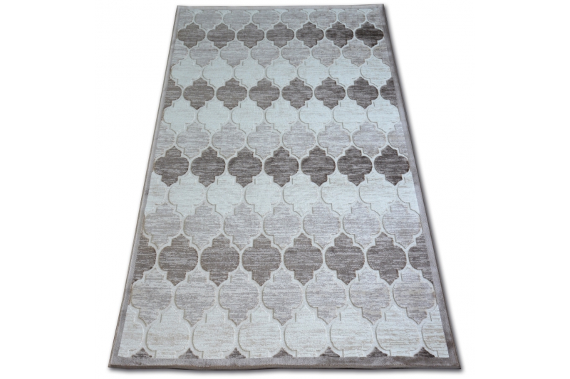 Matto AKRYYLI YAZZ 3766 tumma beige/ruskea Marokkolainen apila Säleikkö 133x190 cm