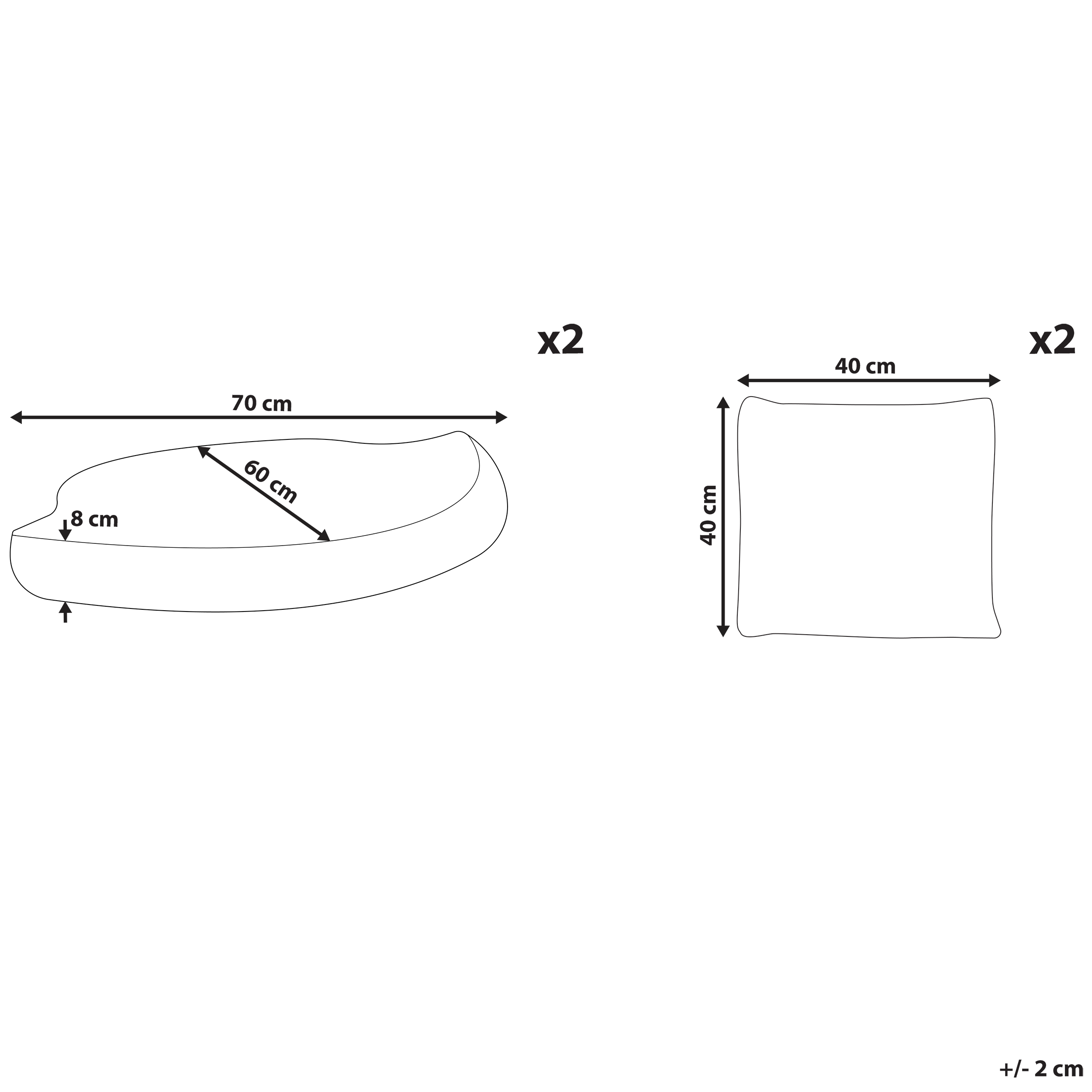 Ulkotyynyjen päällissetti CAPRI Harmaa