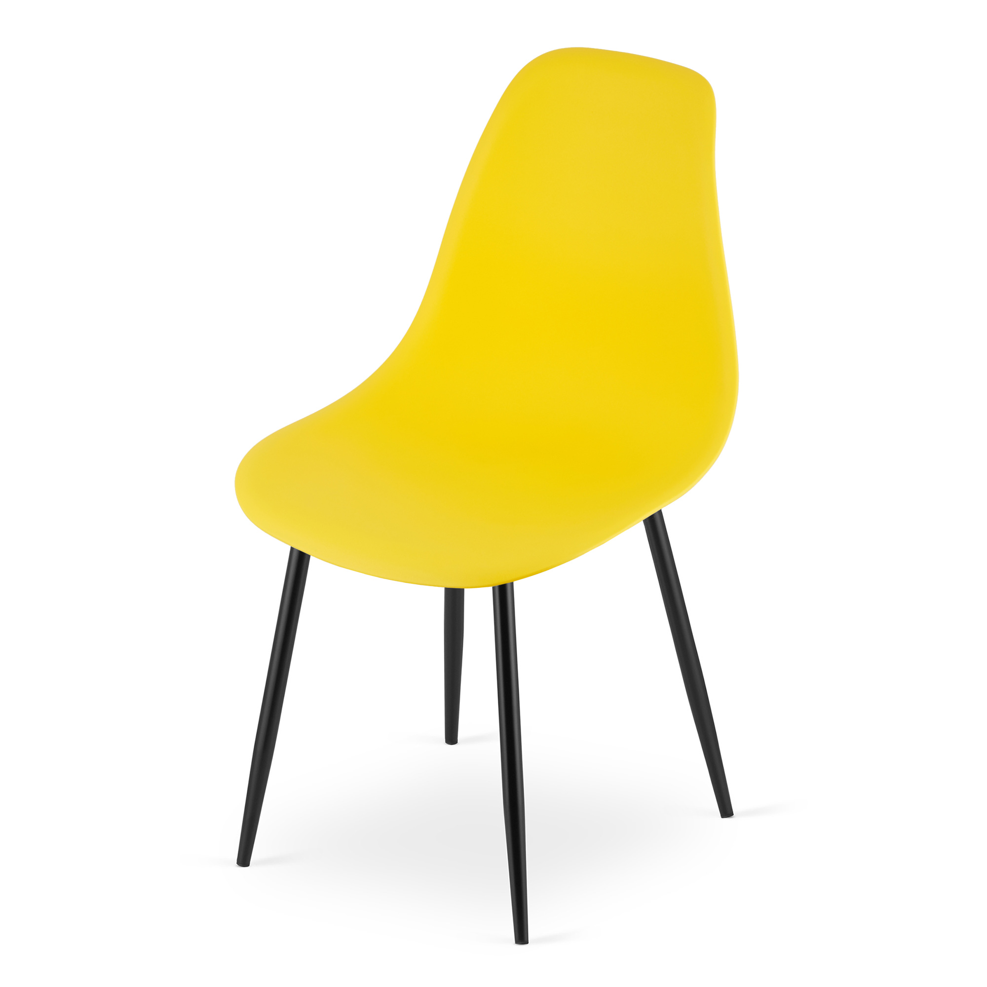 Tuoli - Leobert - WAT - keltainen/mustat jalat - 46x51x84 cm - setti 4 kpl