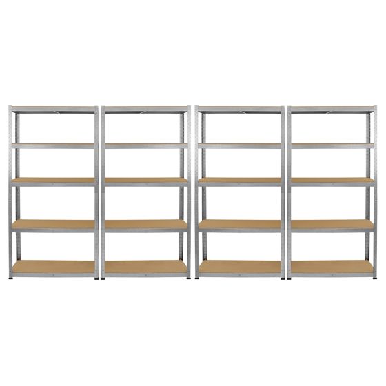 Monster-hyllystö, 4 x Galwix-sinkitty teräshylly, 90 cm leveä