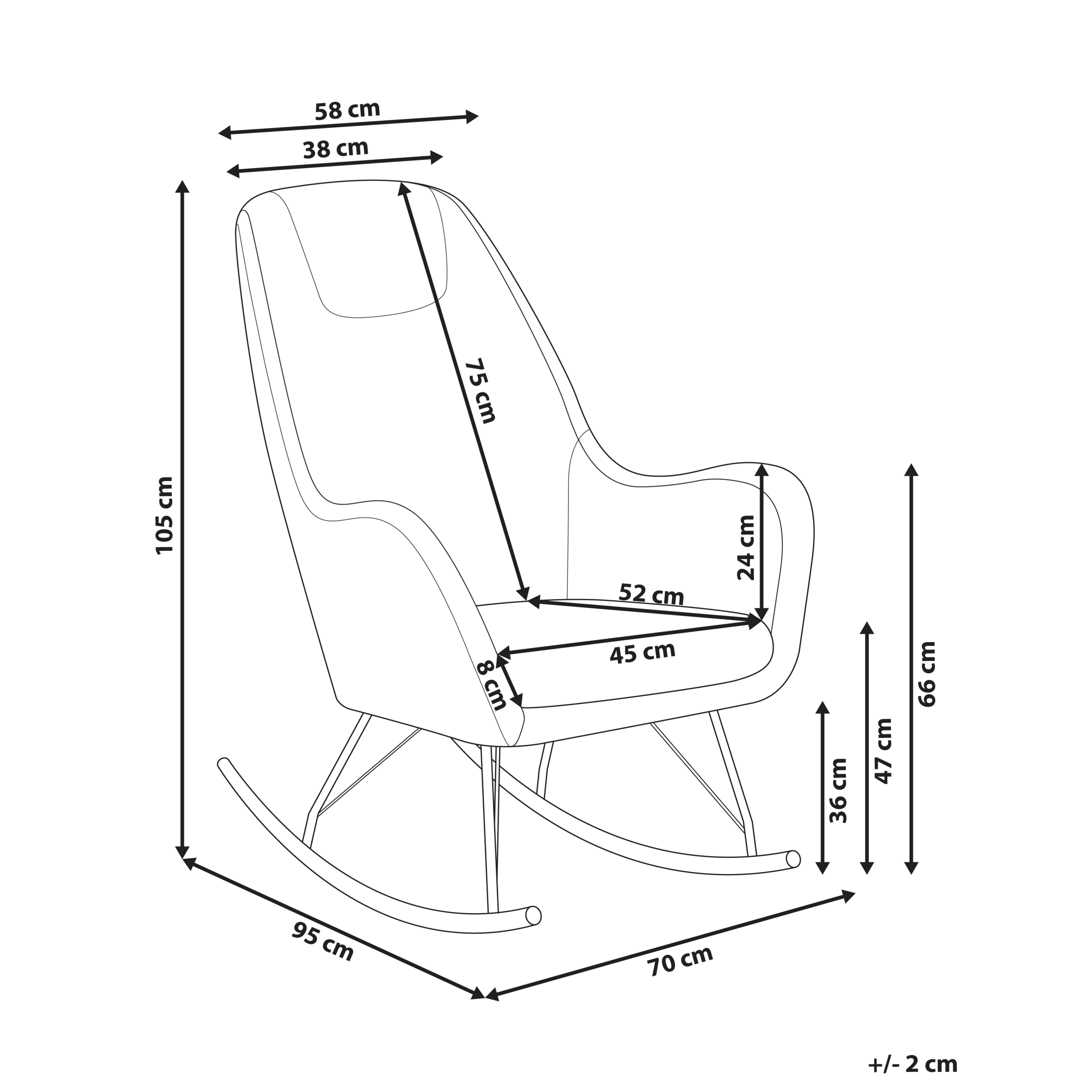 Keinutuoli GULSELE buklee Luonnonvalkoinen