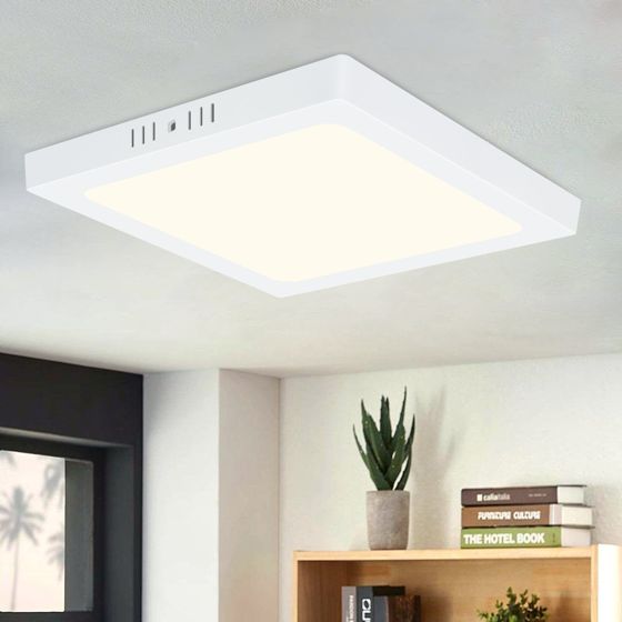 NETTLIFE LED - kattovalaisin, 4000K, 18WValkoinen, 23CM, IP44Kylpyhuoneen, lamppu, makuuhuone, moderni, neliönmuotoinen, lamppu, neutraalin