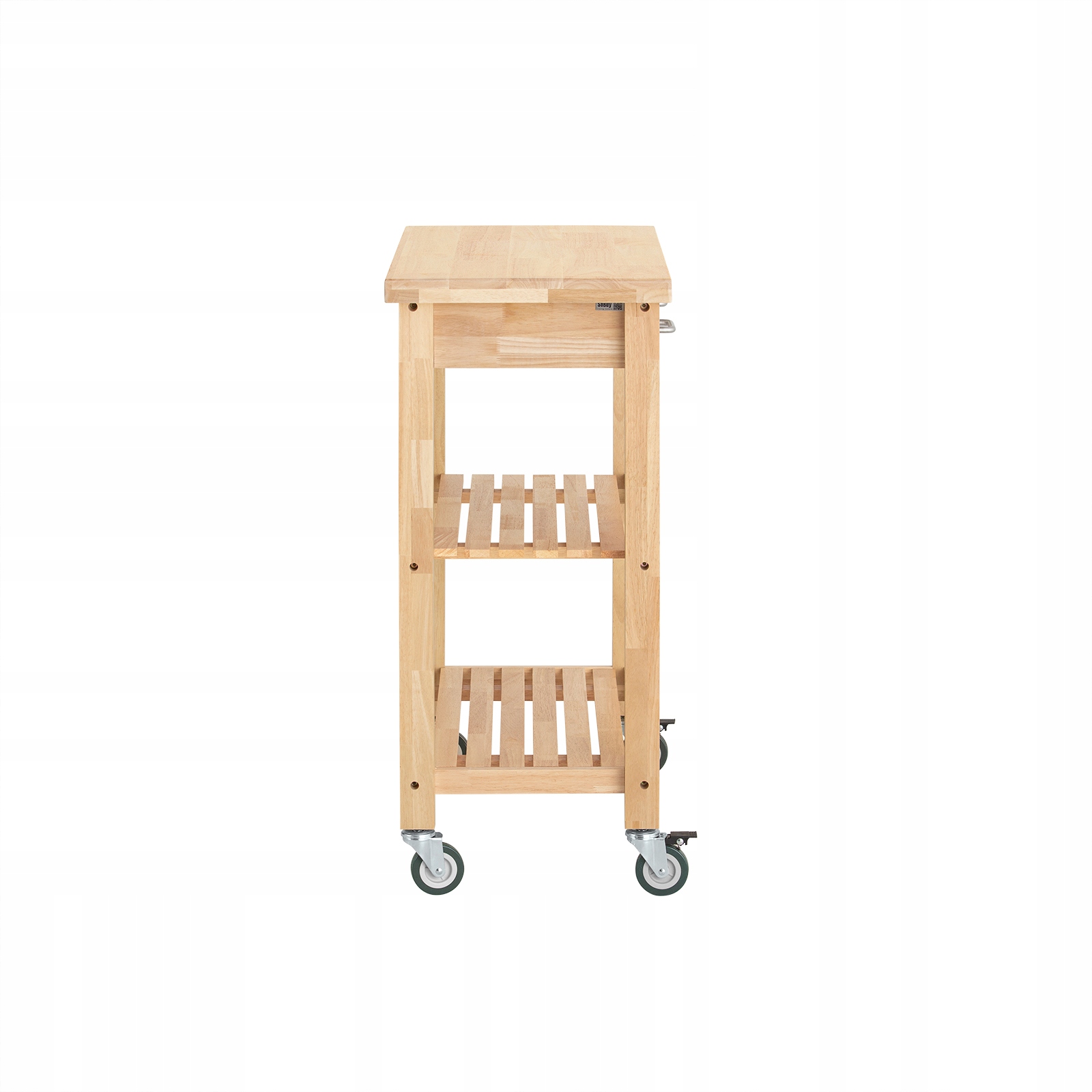 SoBuy Pyörillä varustettu hevea-keittiökärry FKW24-N - luonnonpuu